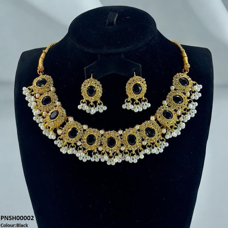 Oval Pearl Drop Necklace Set