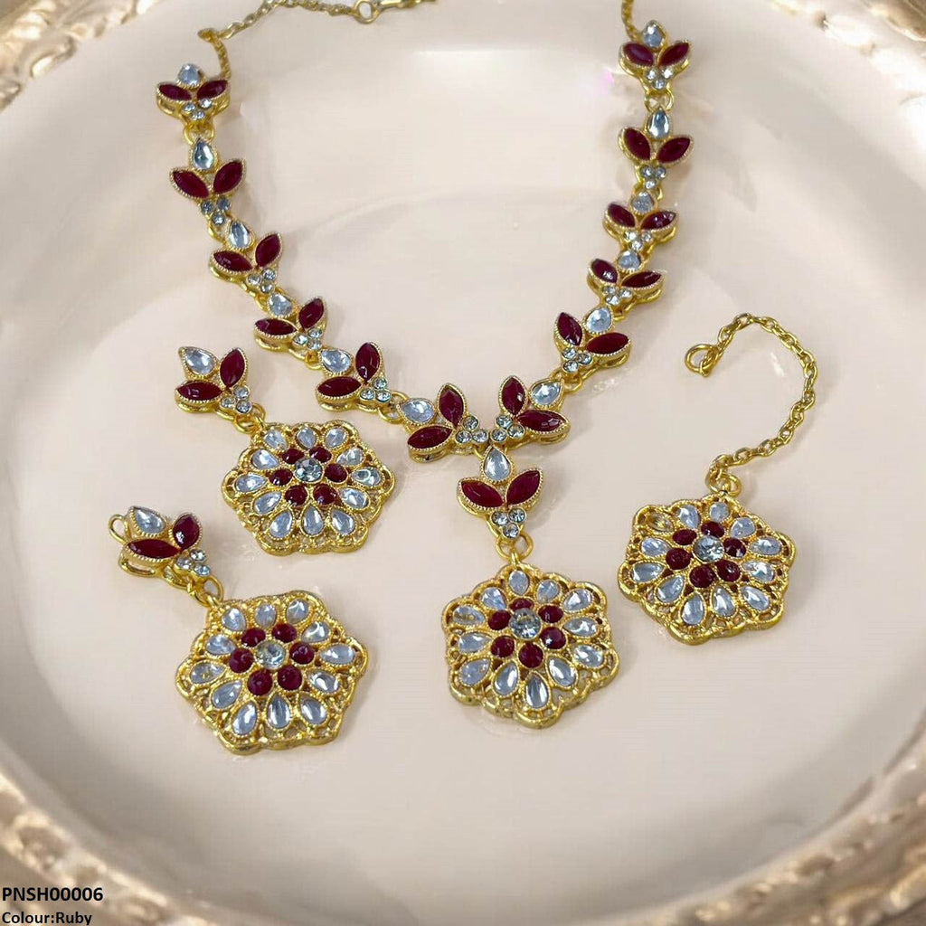 Tear/Flower Drop Necklace Set