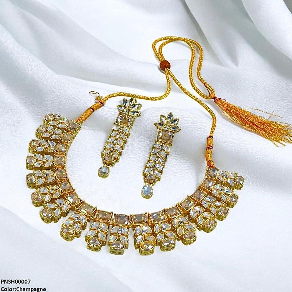 Reactangle/Oval Tear Necklace Set