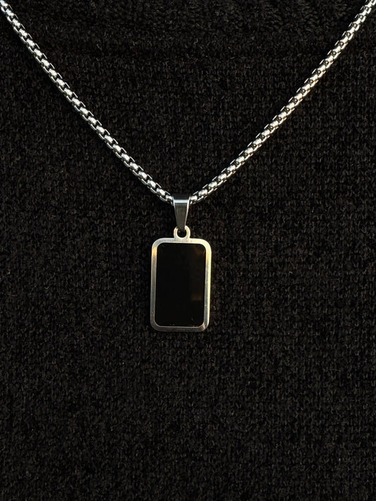 Custom Name onyx Necklace Name on Back