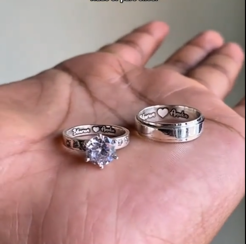 Custom Name Couple Rings