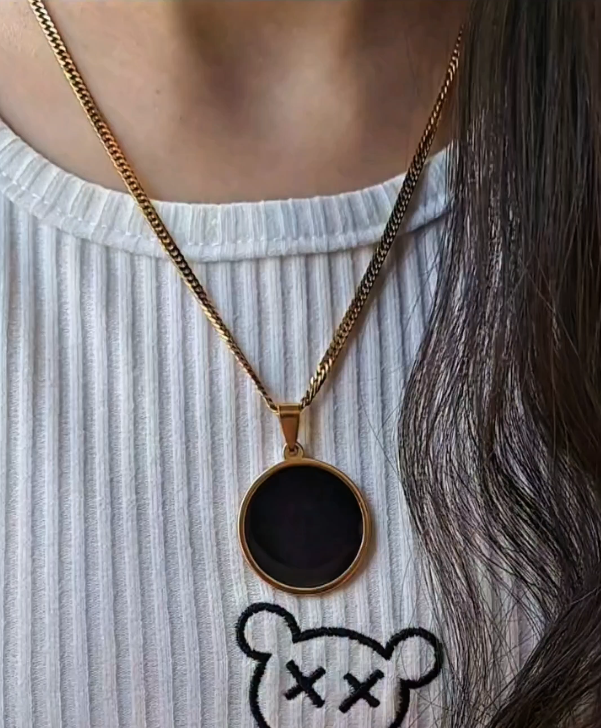 Hidden Image with name on back Necklace