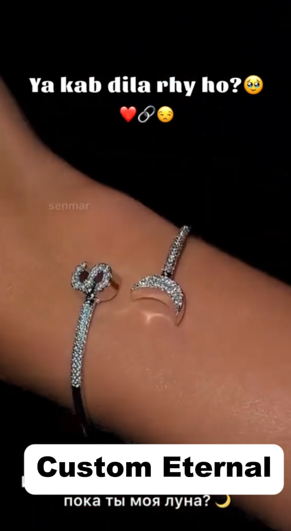 Custom Moon Initial Bracelet/Bangle