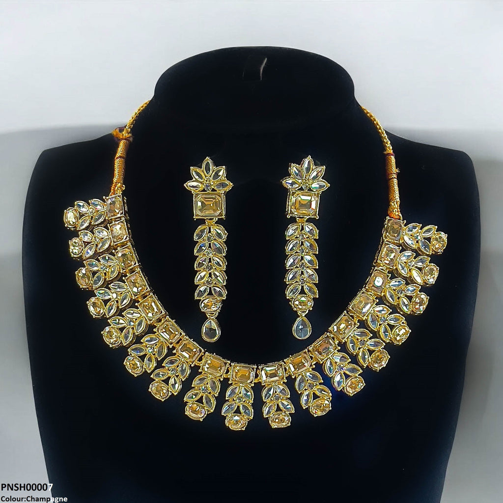 Reactangle/Oval Tear Necklace Set